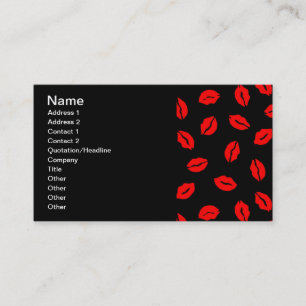 Carte De Visite baisers motif BLACK RED