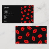 Carte De Visite baisers motif BLACK RED (Devant / Derrière)