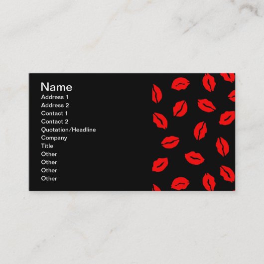 Carte De Visite baisers motif BLACK RED (Devant)