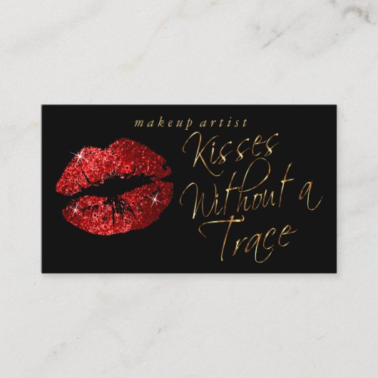 Carte De Visite Baisers - Parties scintillant rouge et or élégant (Devant)