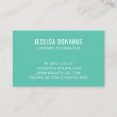 Carte De Visite Baisers XOXO Rose Et Mint | Lipsense (Dos)