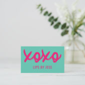 Carte De Visite Baisers XOXO Rose Et Mint | Lipsense (Debout devant)