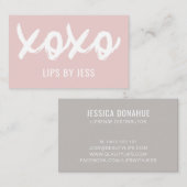 Carte De Visite Baisers XOXO tons neutres | Lipsense (Devant / Derrière)