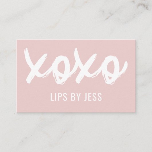 Carte De Visite Baisers XOXO tons neutres | Lipsense (Devant)