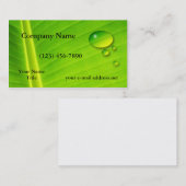 Carte De Visite Baisses de feuille et d'eau (Devant / Derrière)