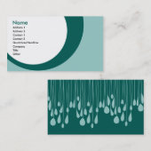 Carte De Visite baisses turquoises d'égouttement : 2 dégrossis : (Devant / Derrière)