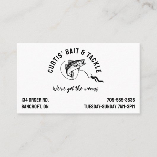 Carte De Visite Bait & Tacking Fishing Logo à thème (Devant)