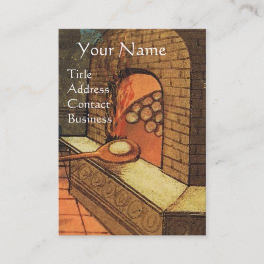 CARTE DE VISITE BAKER À FOUR ANTIQUE, BOUTIQUE DE PAIN DE BAKERY (Devant)