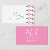 Carte De Visite Baker Cake Logo Boulangerie Points Whisk (Devant / Derrière)