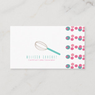 Carte De Visite Baker Cake Logo Boulangerie Points Whisk