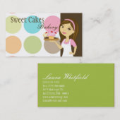 Carte De Visite Baker Cup Gâteaux Boulangerie Douceur Traitements (Devant / Derrière)