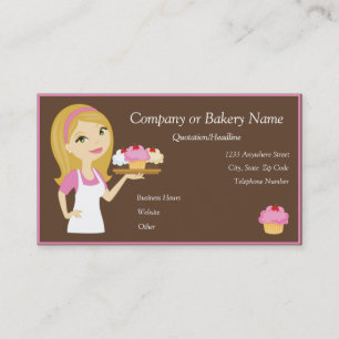 Carte De Visite Baker de petit gâteau/carte de visite blonds/rose