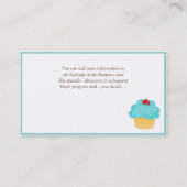 Carte De Visite Baker de petit gâteau de blonde/Aqua/carte de (Dos)
