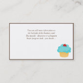 Carte De Visite Baker de petit gâteau de brune/Aqua/carte de (Dos)