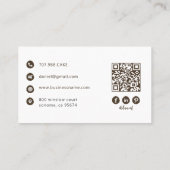 Carte De Visite Baker Logo personnalisé Code QR Brun Espresso (Dos)