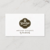 Carte De Visite Baker Logo personnalisé Code QR Brun Espresso (Devant)