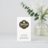 Carte De Visite Baker Logo personnalisé Code QR Brun Espresso (Debout devant)