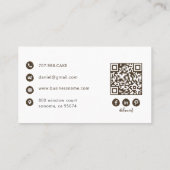 Carte De Visite Baker Logo personnalisé Code QR Brun Espresso (Dos)
