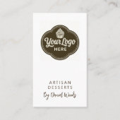 Carte De Visite Baker Logo personnalisé Code QR Brun Espresso (Devant)
