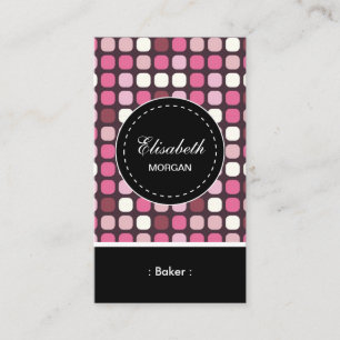 Carte De Visite Baker - Motif rose Polka