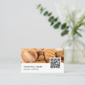 Carte De Visite Baker QR Code Logo Médias sociaux (Debout devant)