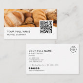 Carte De Visite Baker QR Code Logo Médias sociaux (Devant / Derrière)