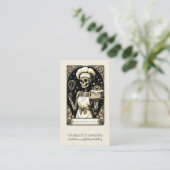 Carte De Visite Baker Skeleton Sepia Tarot Aesthetic QR Code (Debout devant)