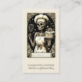 Carte De Visite Baker Skeleton Sepia Tarot Aesthetic QR Code (Devant)