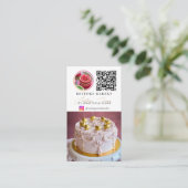 Carte De Visite Bakery 6 Photo Feed Grid Social Media QR Code (Debout devant)