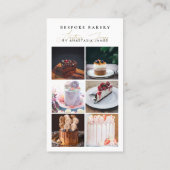Carte De Visite Bakery 6 Photo Feed Grid Social Media QR Code (Dos)
