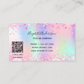 Carte De Visite Bakery blush pink purple glitter (Dos)