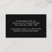 Carte De Visite Bakery Bread Butter Roll Bun Modern Minimalist (Dos)