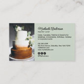 Carte De Visite Bakery/Chef/Catering 4-Photo QR Code Modern Script (Dos)