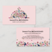 Carte De Visite BAKERY Floral Rose & CAFÉ PROPRIÉTAIRE & RESTAURAN (Devant / Derrière)