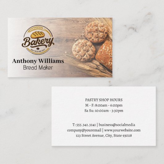 Carte De Visite Bakery Logo | Loaves of Bread (Devant / Derrière)