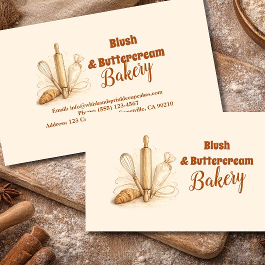 Carte De Visite Bakery Logo Pastry Shop Branding