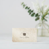 Carte De Visite Bakery Loyalty Card Gold Glitter Bread Logo (Debout devant)