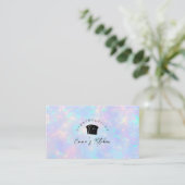 Carte De Visite Bakery Loyalty Card Rainbow Holographic Bread Logo (Debout devant)