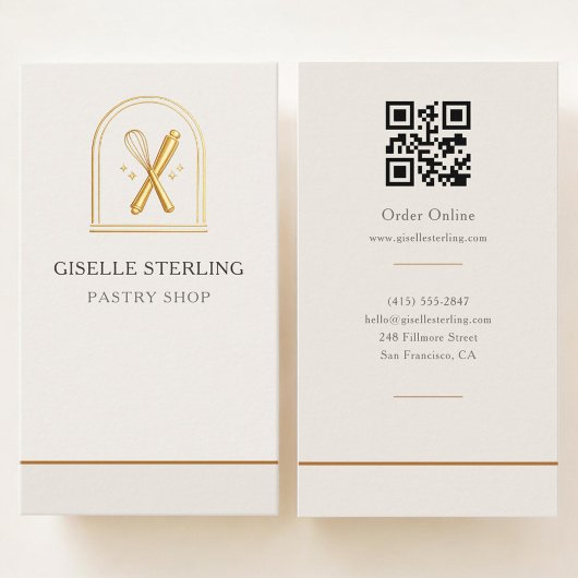 Carte De Visite Bakery Pastry Shop QR Code