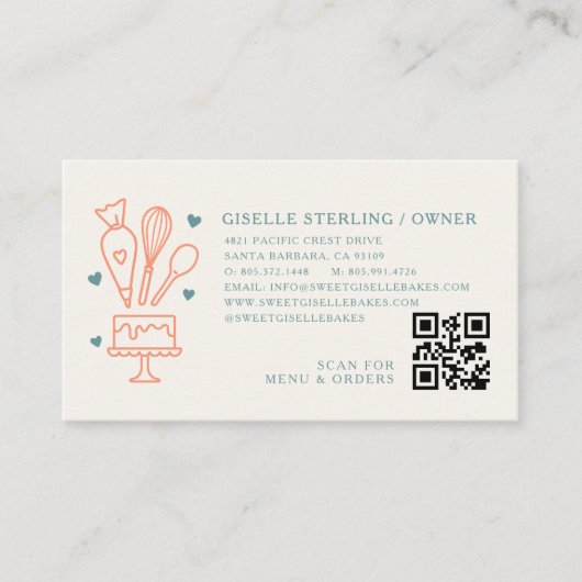 Carte De Visite Bakery QR Code (Devant)