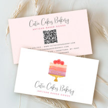 Bakery QR Code Cake Pink Purple Pastry Chef Modern