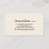 Carte De Visite Bakery Store Pastry Chef Dessert Sweets Cake Baker (Dos)