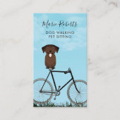 Carte De Visite Balade de chien, Assis pour animaux de compagnie, (Devant)