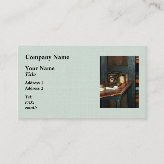 Carte De Visite Balance à pan et alun (Devant)