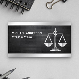 Carte De Visite Balance de justice en fibre de carbone argentée Av