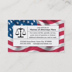 Carte De Visite balance de la justice américaine