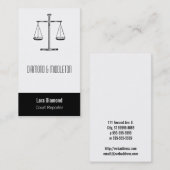 Carte De Visite Balances de Justice Classiques Professionnelles (Devant / Derrière)