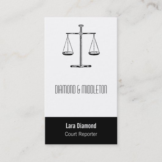 Carte De Visite Balances de Justice Classiques Professionnelles (Devant)