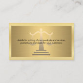 Carte De Visite Balances de justice / Gold Metallic / Gold Border (Dos)