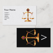 CARTE DE VISITE BALANCES D'OR DE LOI AVEC MONOGRAMME DE PIERRES PR (Devant / Derrière)